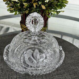 Vintage Cheese Dish & Lid The Byrdes Collection by Hofbauer Germany